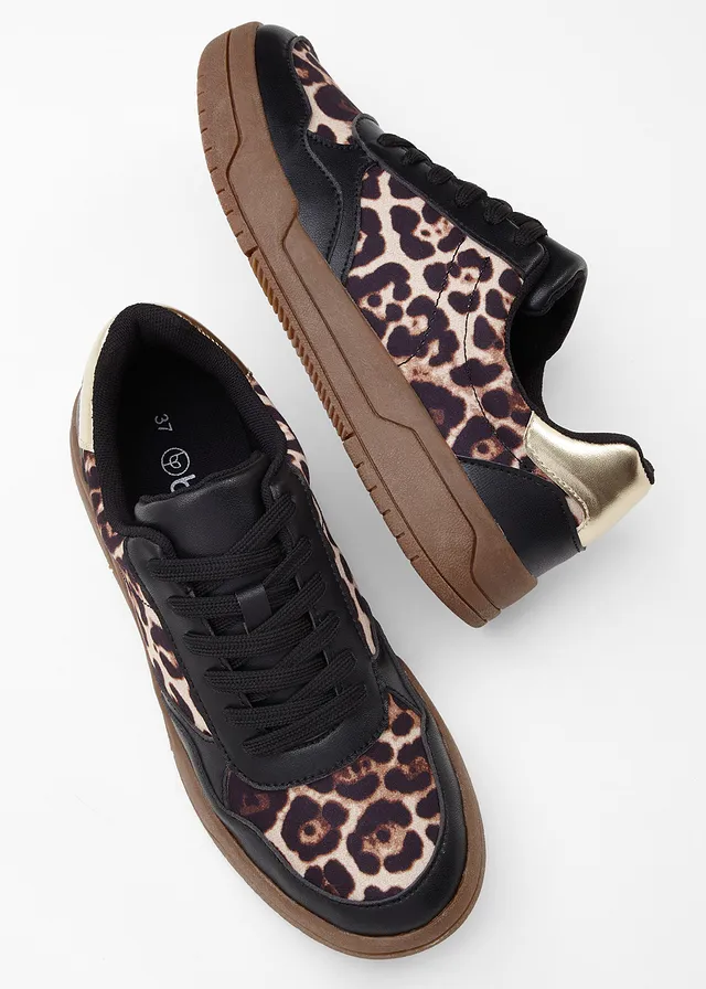 Sneakers met animal print • zwart-beige luipaardprint • product-page.page-title-suffix