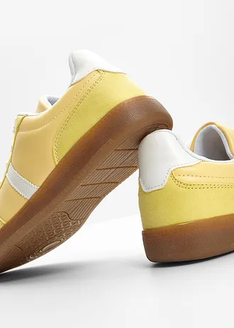 Sneakers au look rétro, Couleur: jaune clair