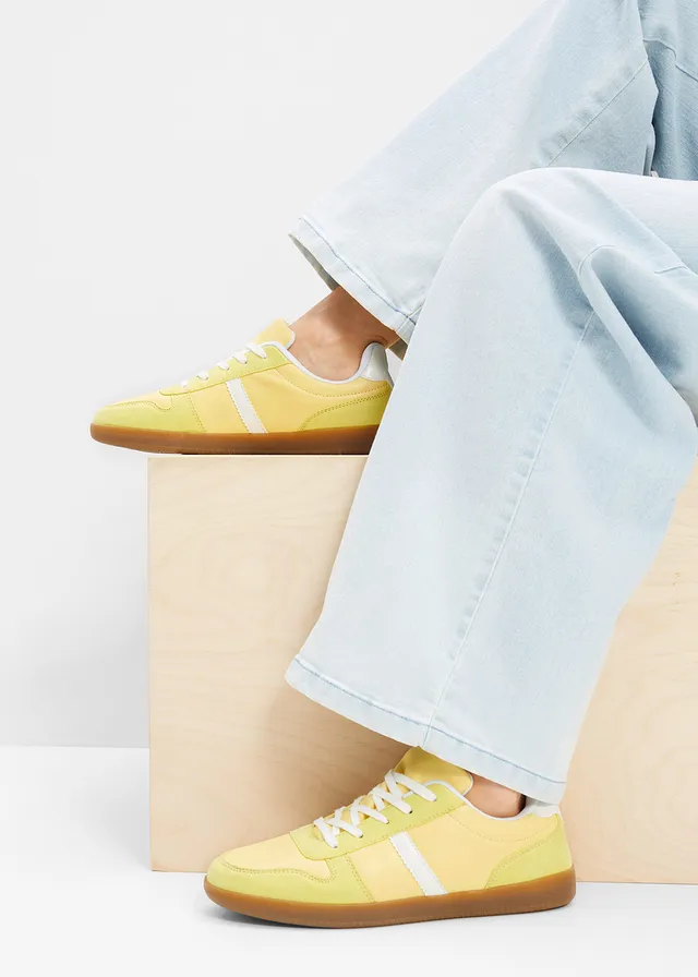 Sneakers in retrolook • lichtgeel • product-page.page-title-suffix