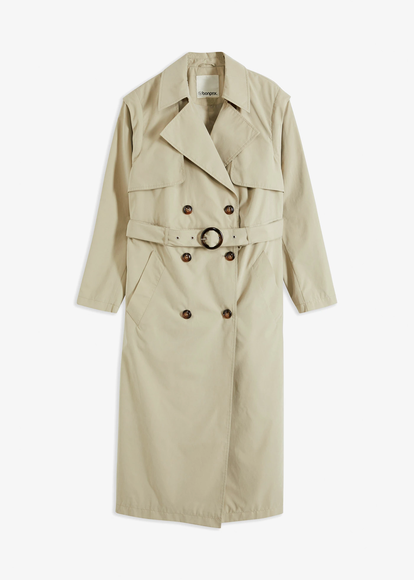 Trenchcoat met afneembare mouwen • rookkaki • bonprix online shop