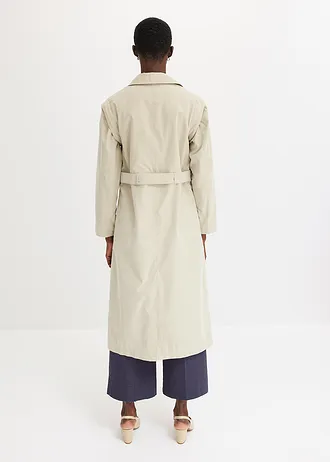 Trenchcoat met afneembare mouwen • rookkaki • bonprix online shop