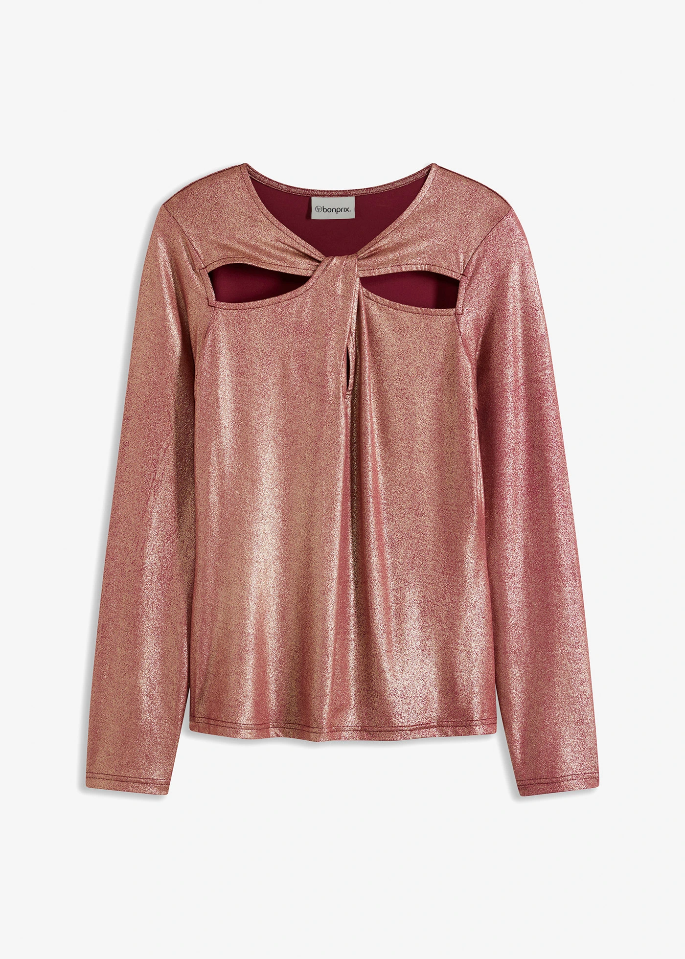 Longsleeve met cut-outs • rododendronrood • bonprix online shop