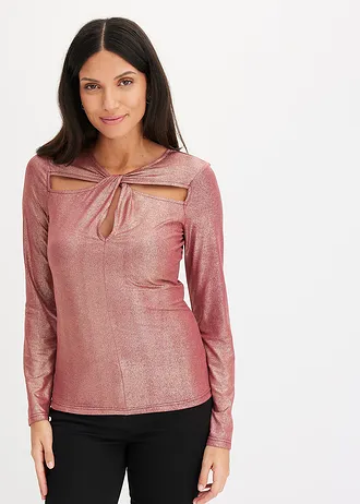 Longsleeve met cut-outs • rododendronrood • bonprix online shop