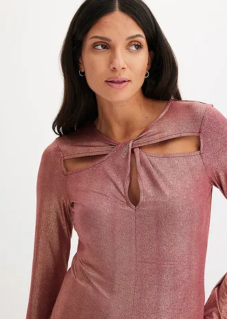 Longsleeve met cut-outs • rododendronrood • bonprix online shop