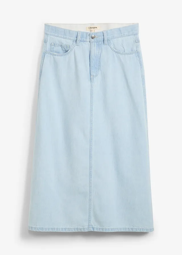 Fustă de blugi mid waist, talie comodă, super soft