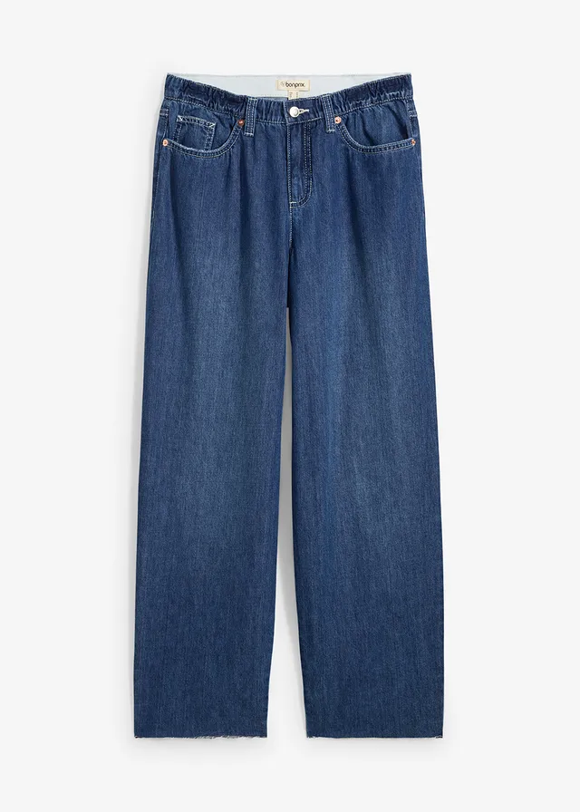 Blugi Baggy, Mid Waist, cu bată comodă în talie, super soft