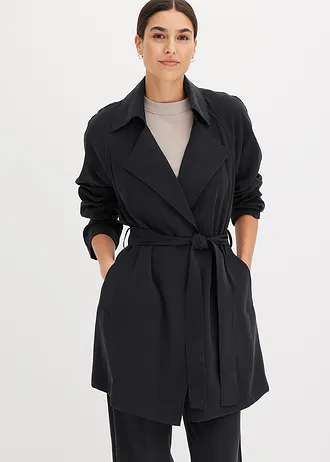 korte trenchcoat • zwart washed • bonprix online shop