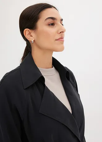 korte trenchcoat • zwart washed • bonprix online shop
