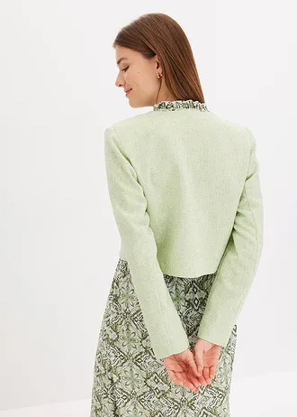 Korte blazer van bouclé • lichtrietgroen gemêleerd • bonprix online shop