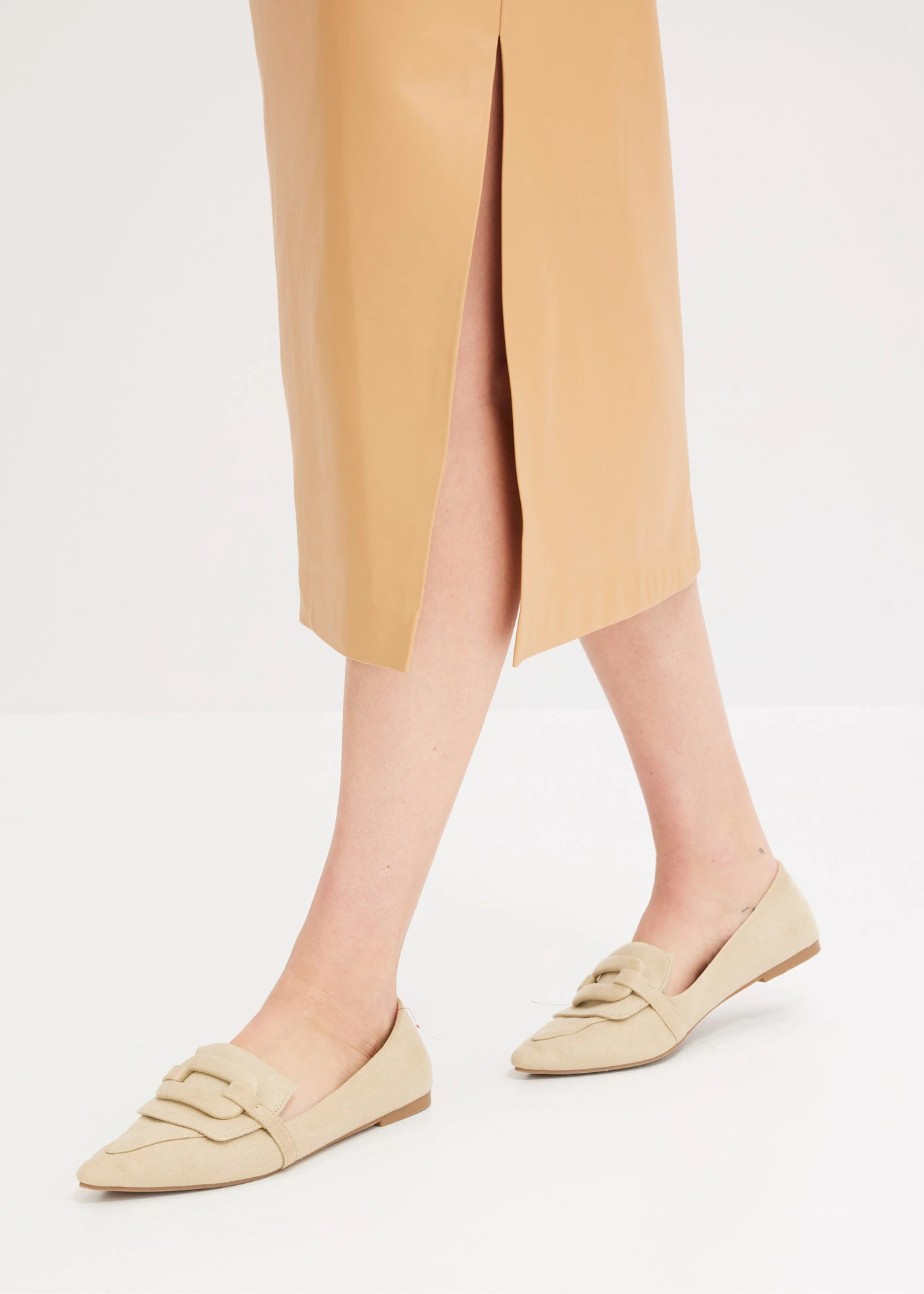 Midi sukně z umělé kůže • kapučíno • bonprix obchod