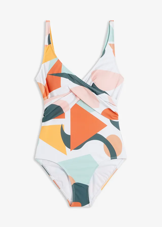 Maillot 1 pièce croisé • blanc • Boutique bonprix