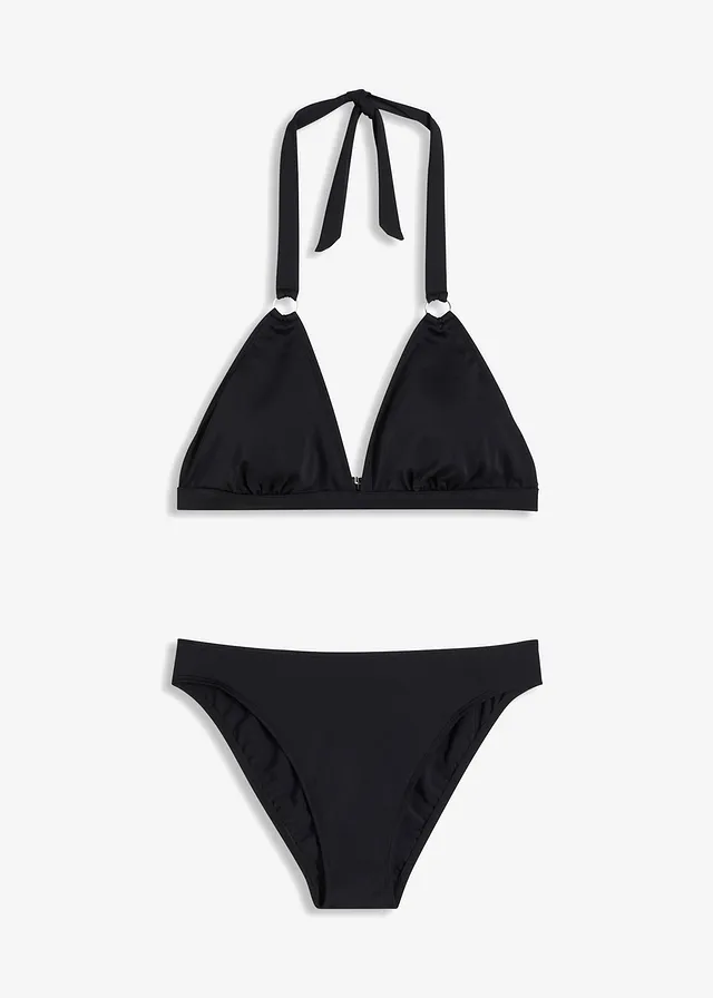 Bikini dos nu avec anneaux (ens. 2 pces) • noir • Boutique bonprix