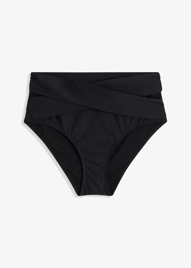 Bas de bikini sculptant, maintien léger, Couleur: noir