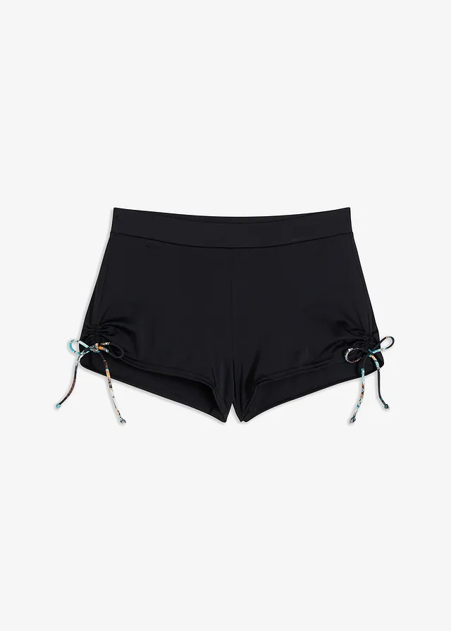 Zwemshort met binnenslip en gerecycled polyamide, Kleur: zwart