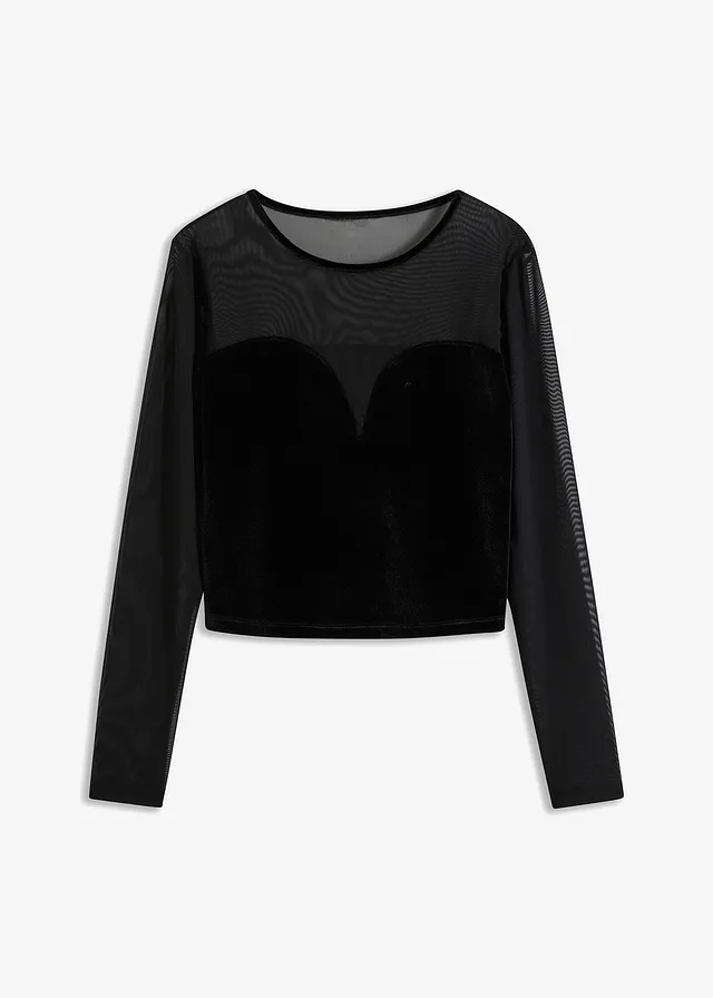 Bluză corset cropped cu plasă
