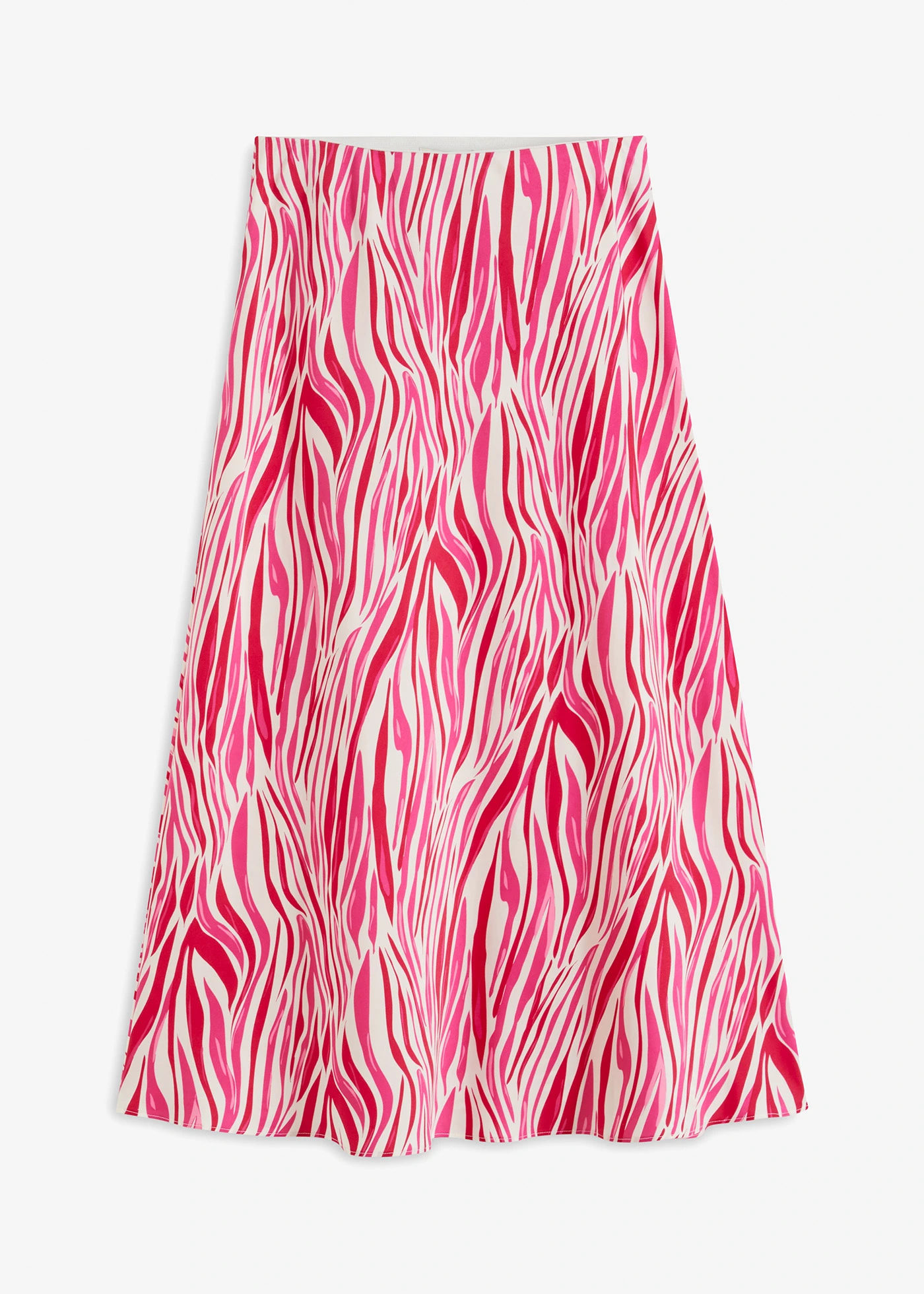 Midi sukně s pohodlným pasem • krémovo-pink s grafickým potiskem • bonprix obchod