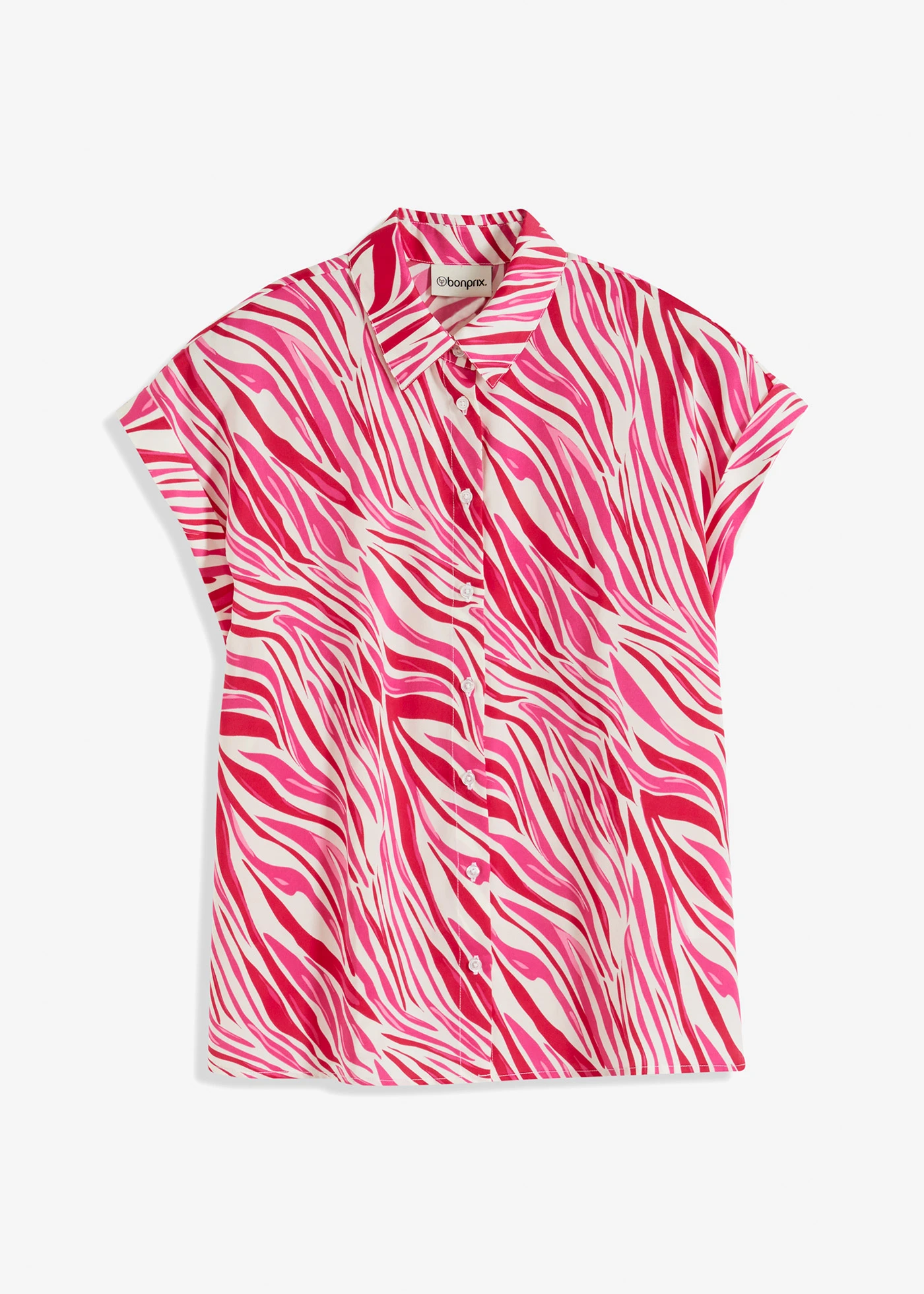 Halenka ze splývavého saténu • krémová/pink • bonprix obchod