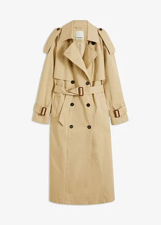 Oversized trenchcoat • groenbeige • bonprix online shop