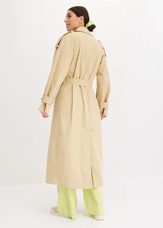 Oversized trenchcoat • groenbeige • bonprix online shop