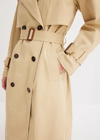 Oversized trenchcoat • groenbeige • bonprix online shop