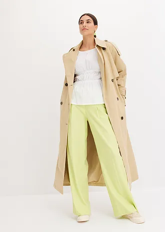 Oversized trenchcoat • groenbeige • bonprix online shop