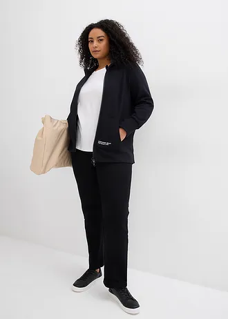 Super soft, lang sweatvest, Kleur: zwart