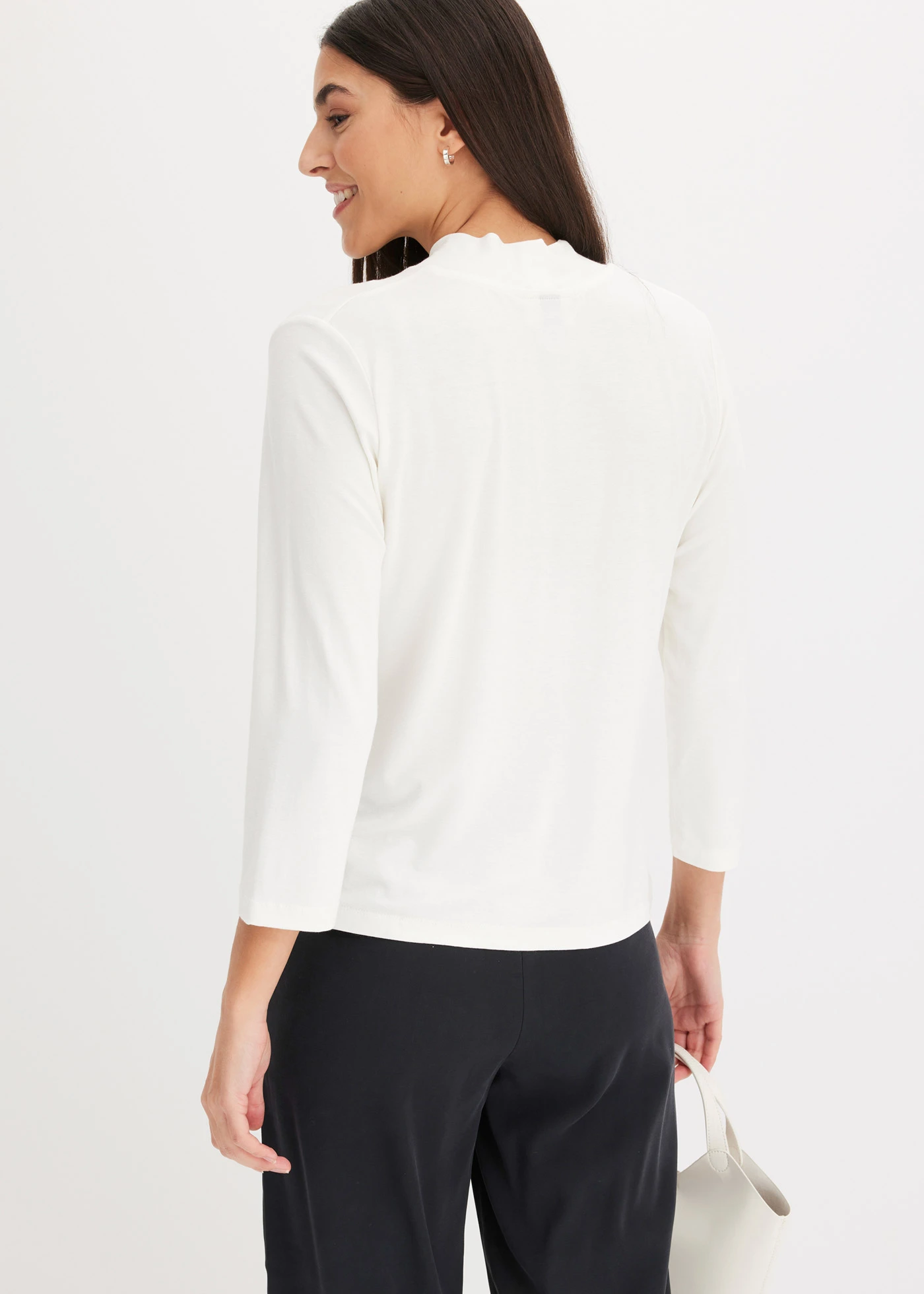 Shirt met 3/4 mouwen en twist • wolwit • bonprix online shop