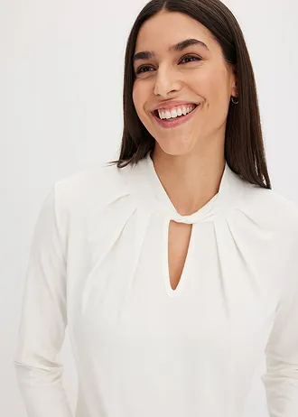 Shirt met 3/4 mouwen en twist • wolwit • bonprix online shop