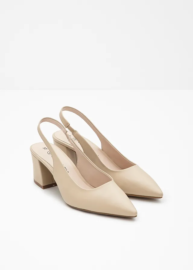 Escarpins slingback à talon carré • beige vert • product-page.page-title-suffix
