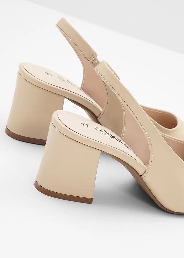 Escarpins slingback à talon carré • beige vert • product-page.page-title-suffix