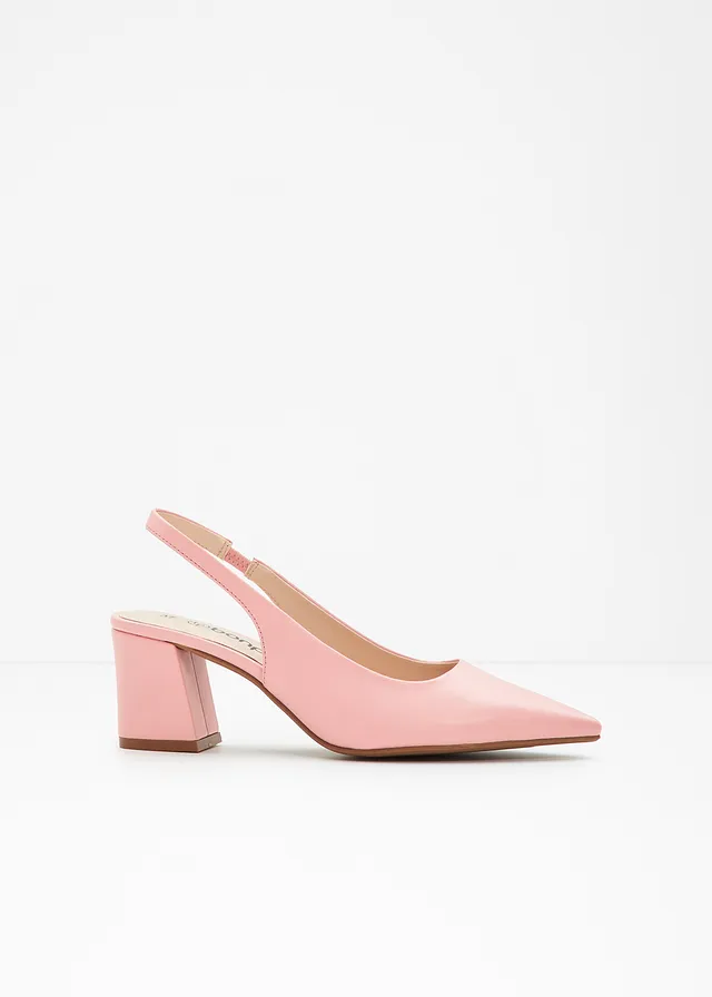 Escarpins slingback à talon carré, Couleur: rose