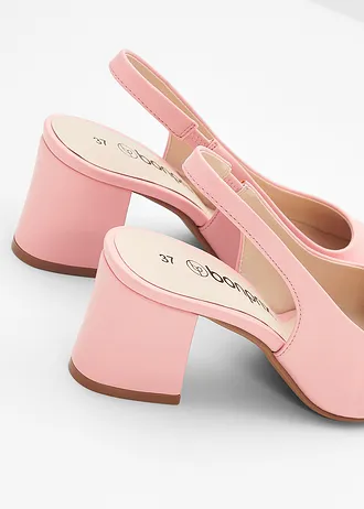 Slingpumps met blokhak, Kleur: roze