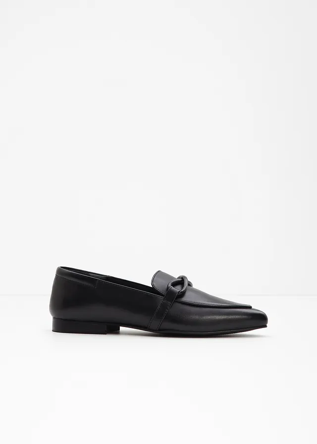 Mocassins en cuir, Couleur: noir