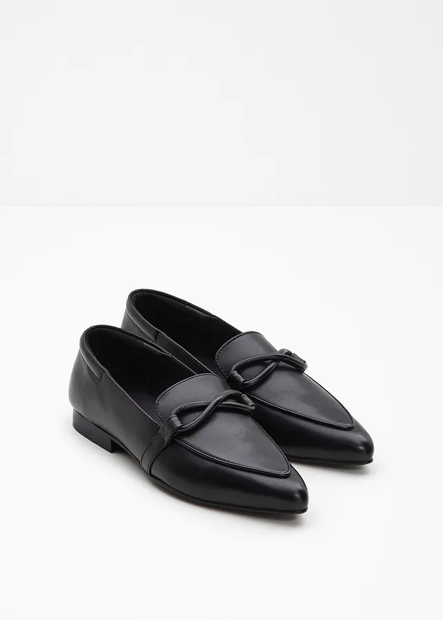 Leren loafers, Kleur: zwart