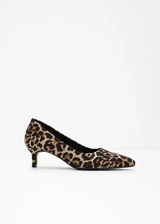 Pumps met animal print, Kleur: beige met luipaardprint