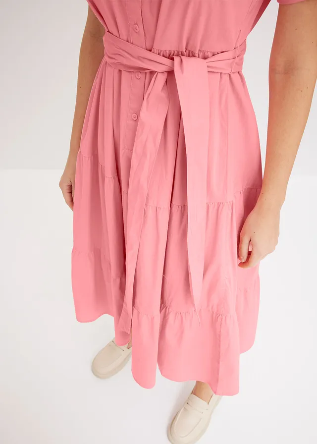 Robe-chemise en coton extensible • rose pâle • product-page.page-title-suffix