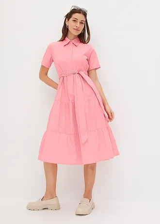 Overhemdjurk van een elastische katoenmix • soft roze • bonprix online shop