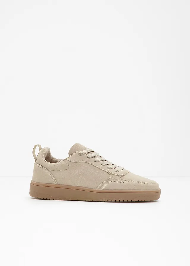 Sneakersy skórzane, kolor: jasny piaskowy