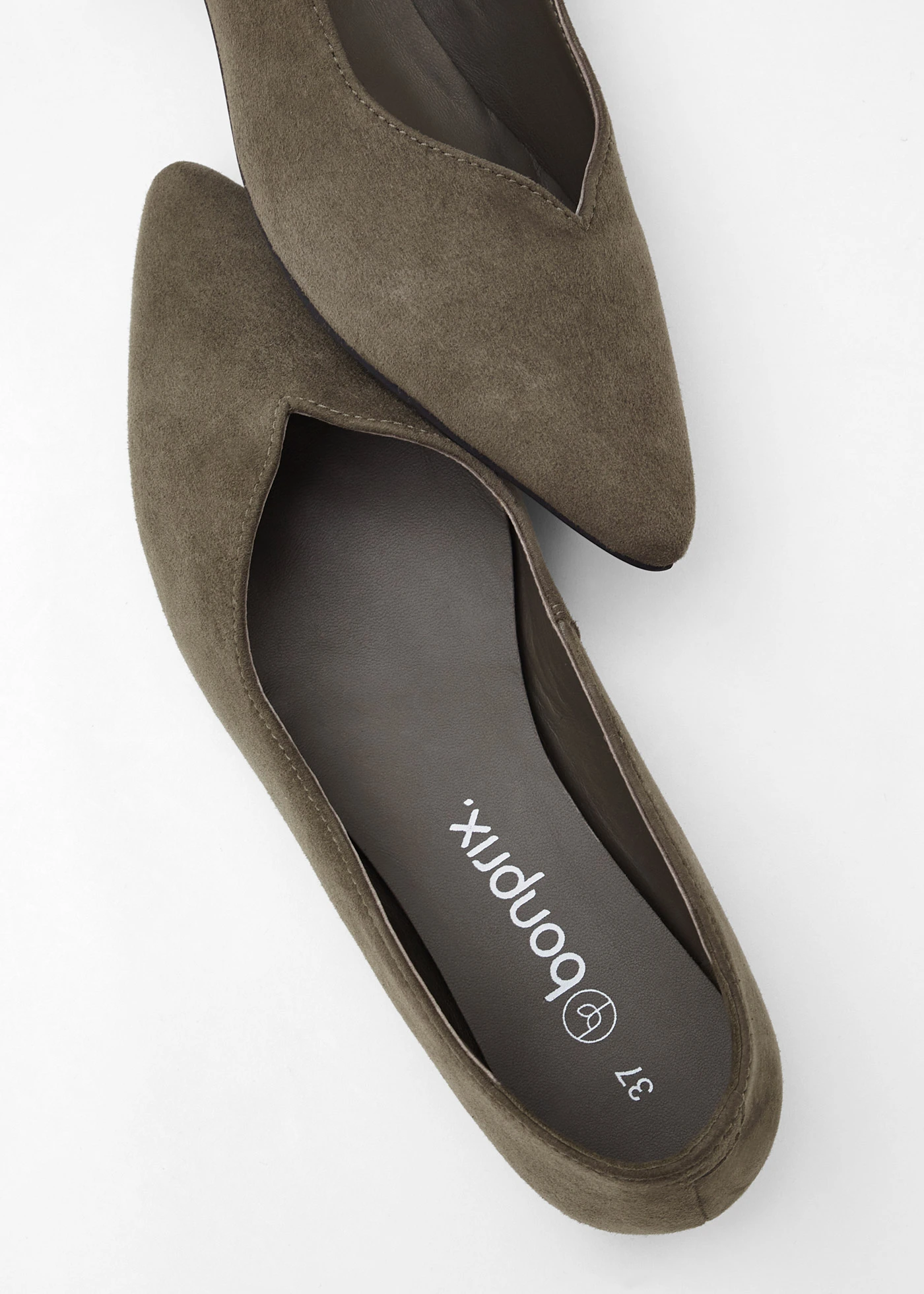 Baleríny z kůže • tmavě olivová • bonprix obchod