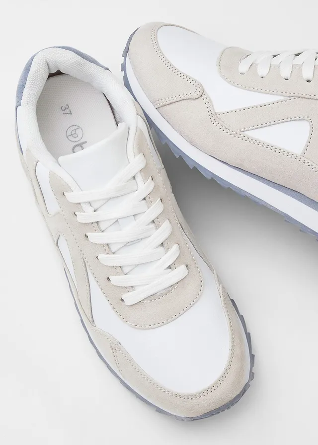 Sneakers, Kleur: wit/beige/lichtblauw
