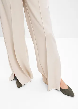 Ballerines en cuir velours • olive foncé • Boutique bonprix