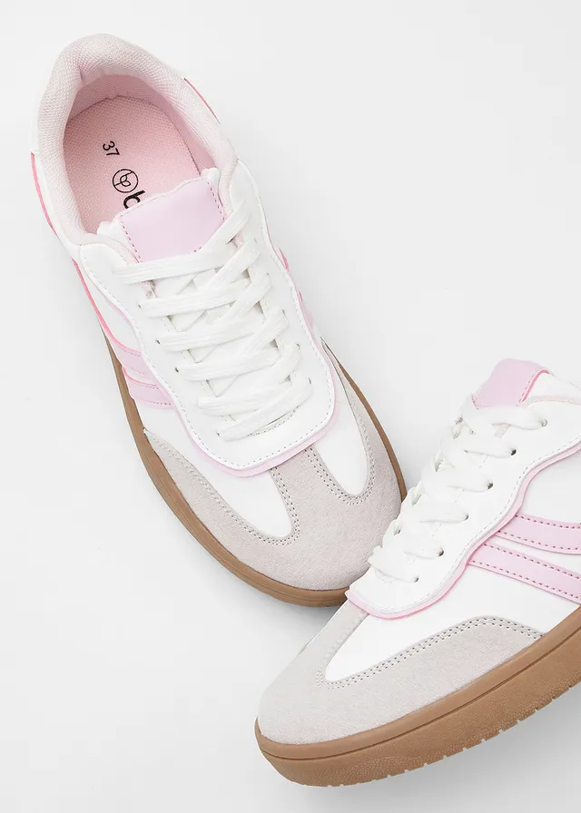 Sneakers in retrolook • wit/lila poudre • product-page.page-title-suffix