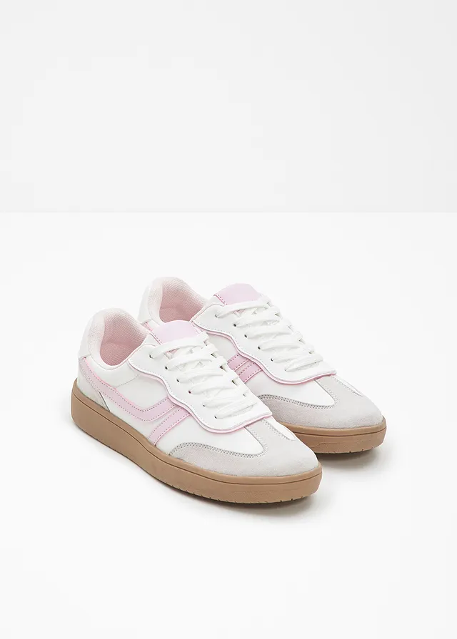 Sneakers in retrolook • wit/lila poudre • product-page.page-title-suffix