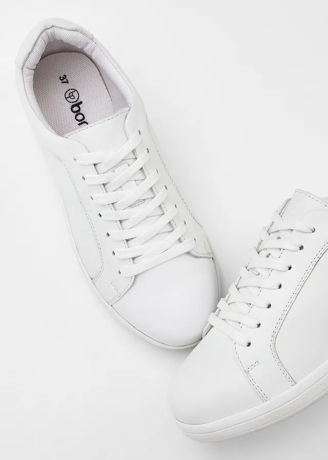 Leren sneakers, Kleur: wit