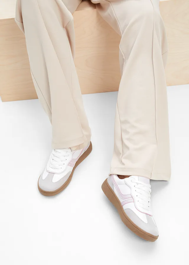 Sneakers in retrolook • wit/lila poudre • product-page.page-title-suffix