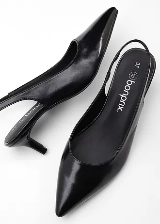 Slingback pumps met smalle hak • zwart • bonprix online shop