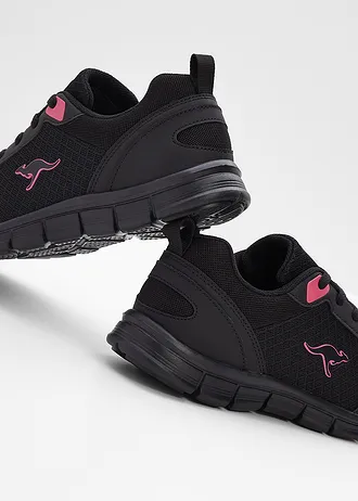 Sneakersy Kangaroos ze wstawką z siateczki • czarny • sklep bonprix