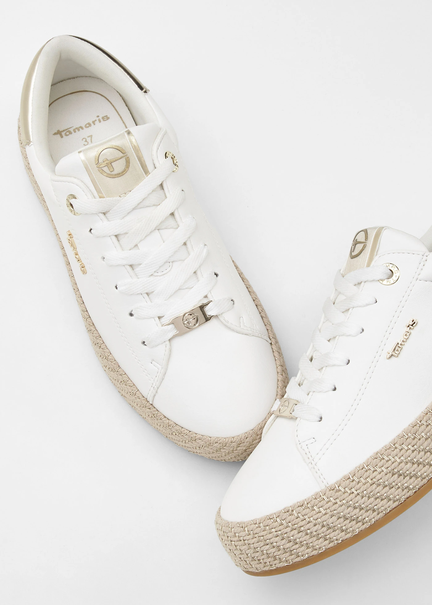 Sneakersy Tamaris • biało-złoty • sklep bonprix