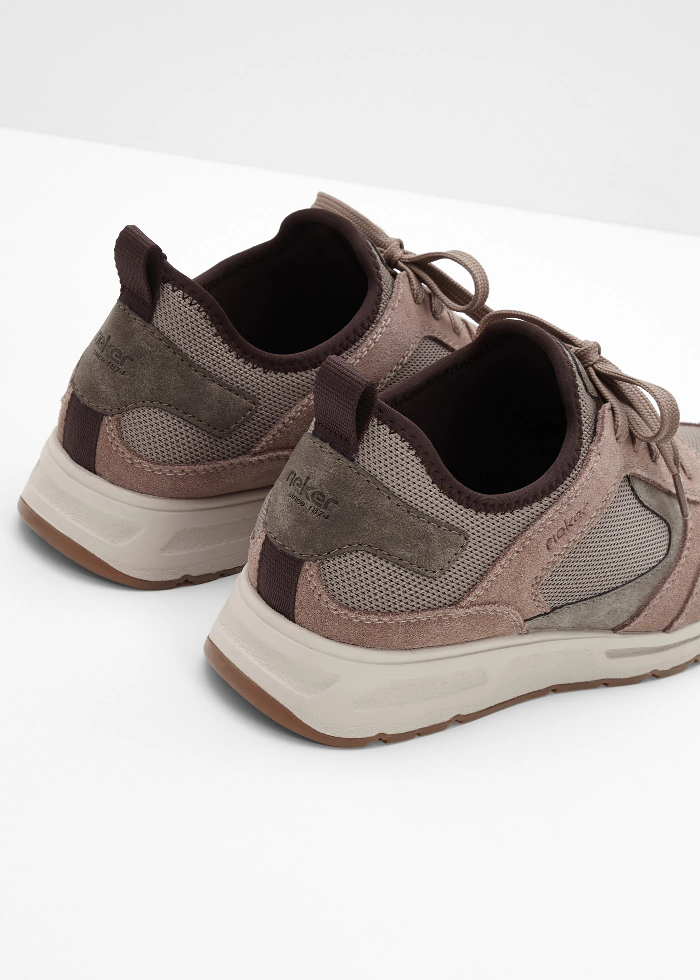 Leren sneakers van Rieker • taupe • bonprix online shop