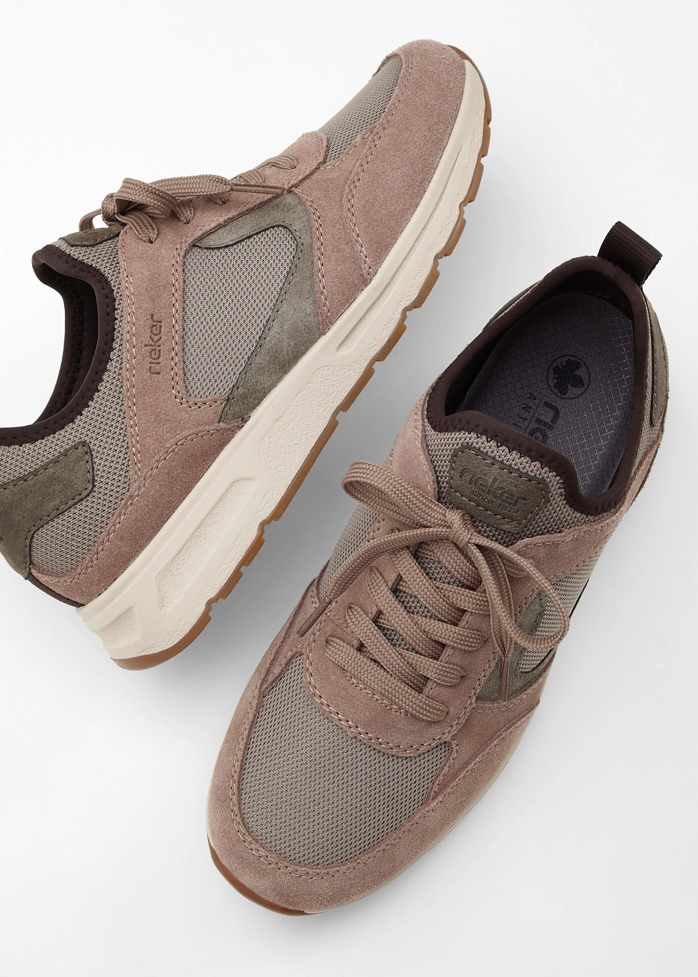 Leren sneakers van Rieker • taupe • bonprix online shop